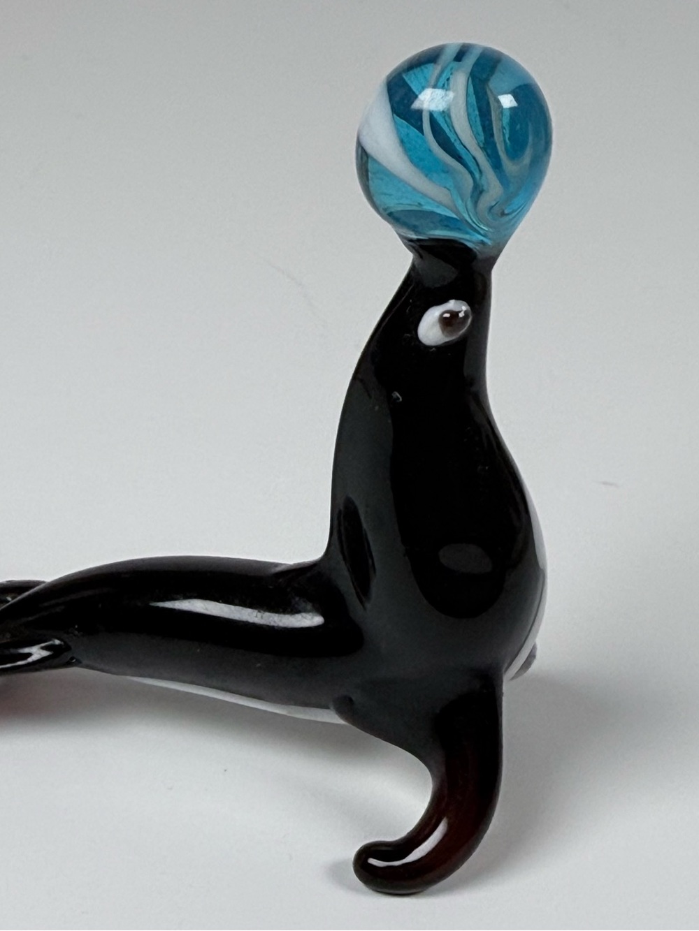 Vintage Venetian Murano Miniature Art Glass Seal Animal
